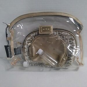 Bebe Transparent and Gold Travel/Cosmetic 5 Pcs Bag Set *NWT*